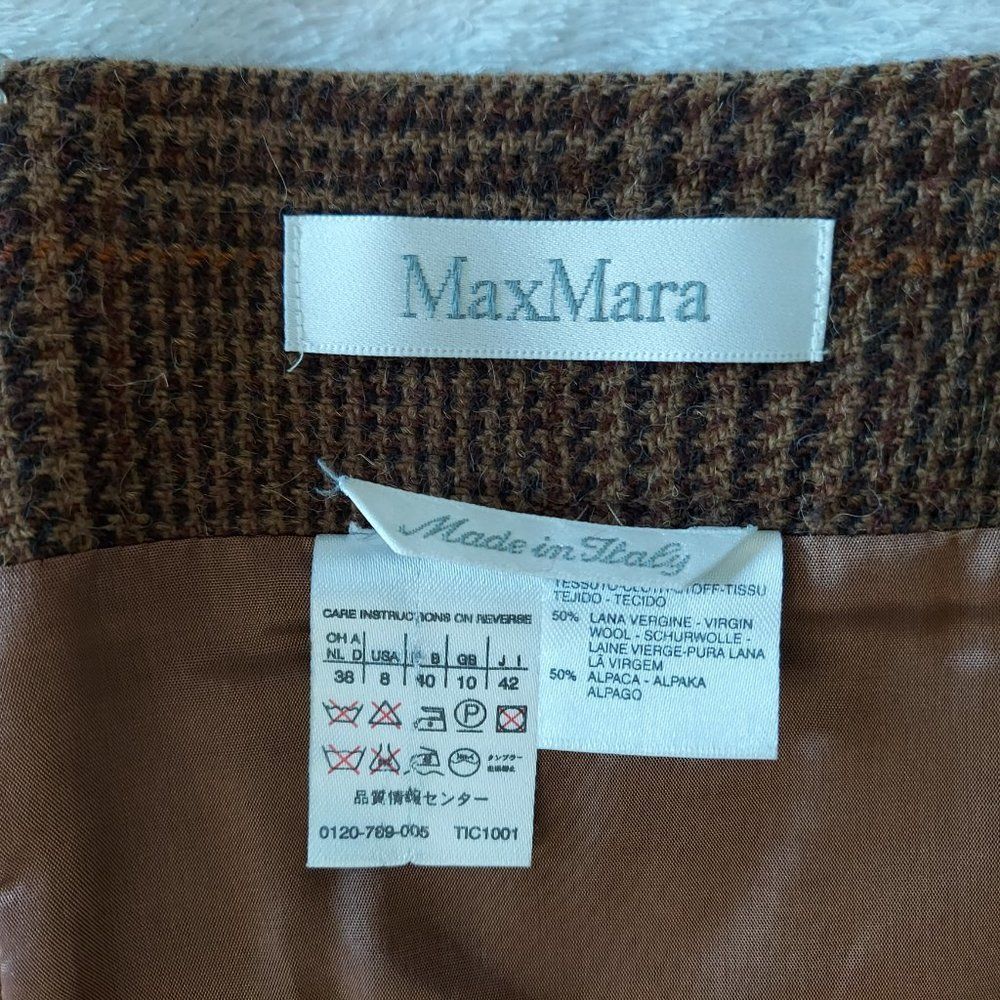 Vintage MaxMara Wool Alpaca Plaid Skirt - Picture 3 of 15